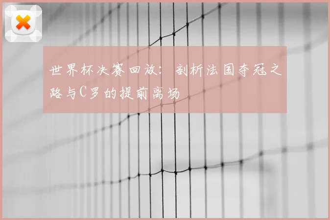 世界杯决赛回放:剖析法国夺冠之路与C罗的提前离场